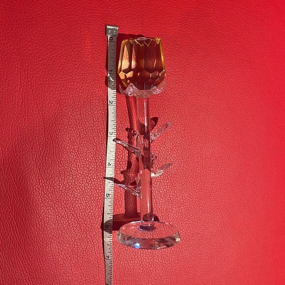 Crystal Rose Flower Ornament, Yellow Rose - Picture 5 of 7